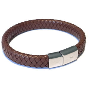 Läderarmband brunt 12x6mm