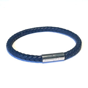 Läderarmband marinblå 6 mm