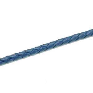 Läderhalsband marinblått 4 mm