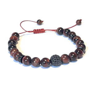 Pärlarmband brunt med glob