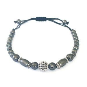 Pärlarmband grått